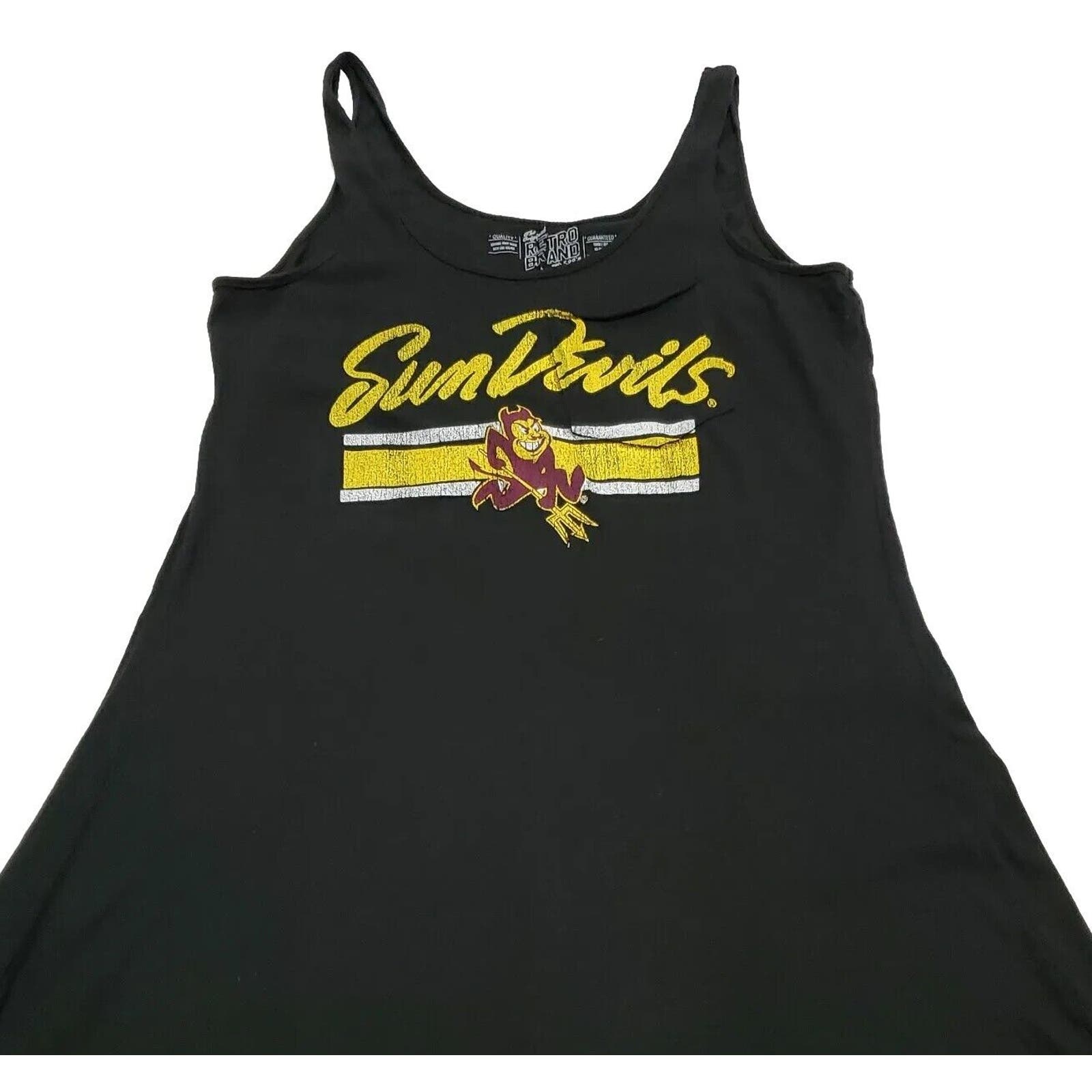 Retro Brand Sun Devils Dress Womens X Small Black Tank Devil Logo